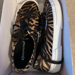 SUPERGA VELVET TIGER PRINT SNEAKERS 6.5 NWT